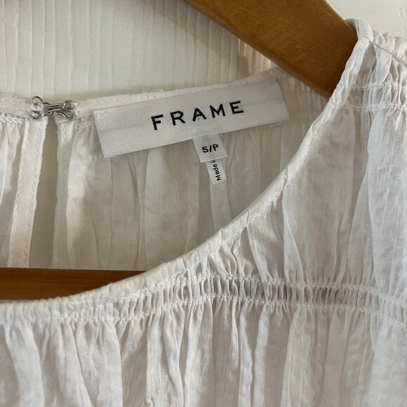 FRAME DENIM statement top in white cotton, S/P, never worn! - Picture 3 of 3